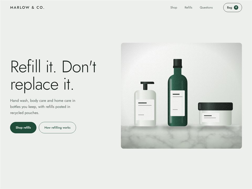 Marlow and Co., a concept online store for refillable home care