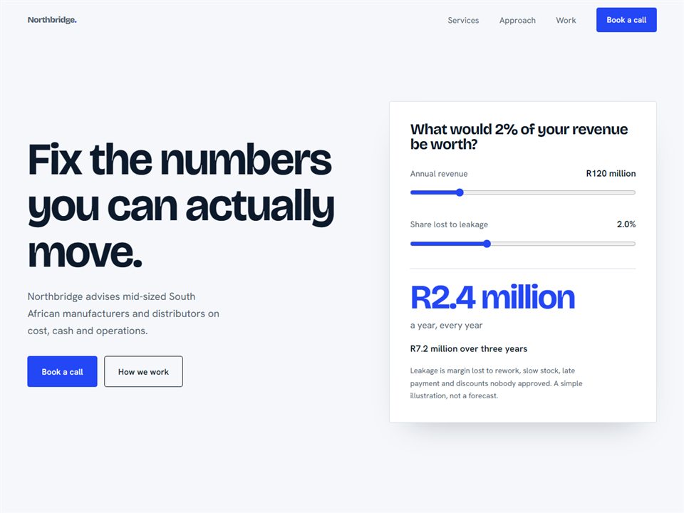 Northbridge, a concept website for an operations advisory firm